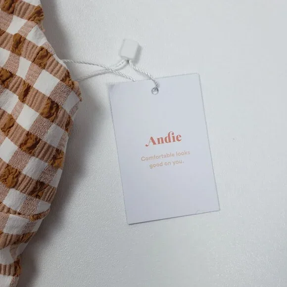 Andie Swim The Mandalay One Piece Women's Size XS Gingham Sparrow Seersucker NWT - Picture 14 of 16